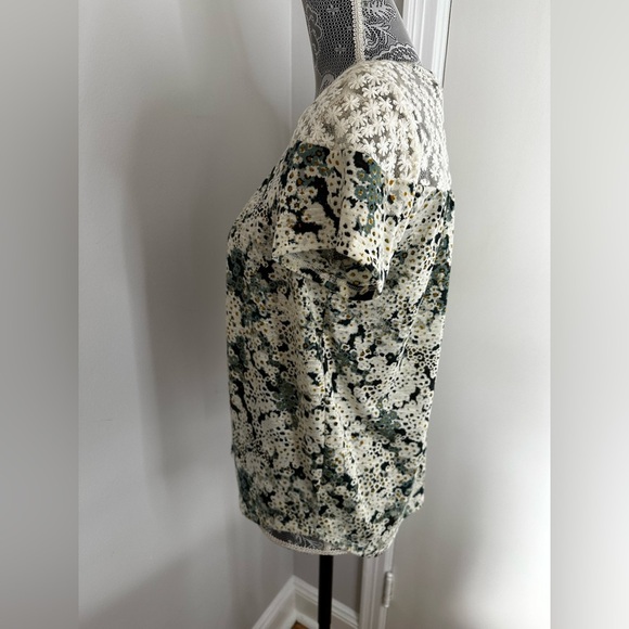 LC Lauren Conrad Top with Daisy White Lace Yoke. Mini Floral Print. Soft, Flowy. - Picture 16 of 16